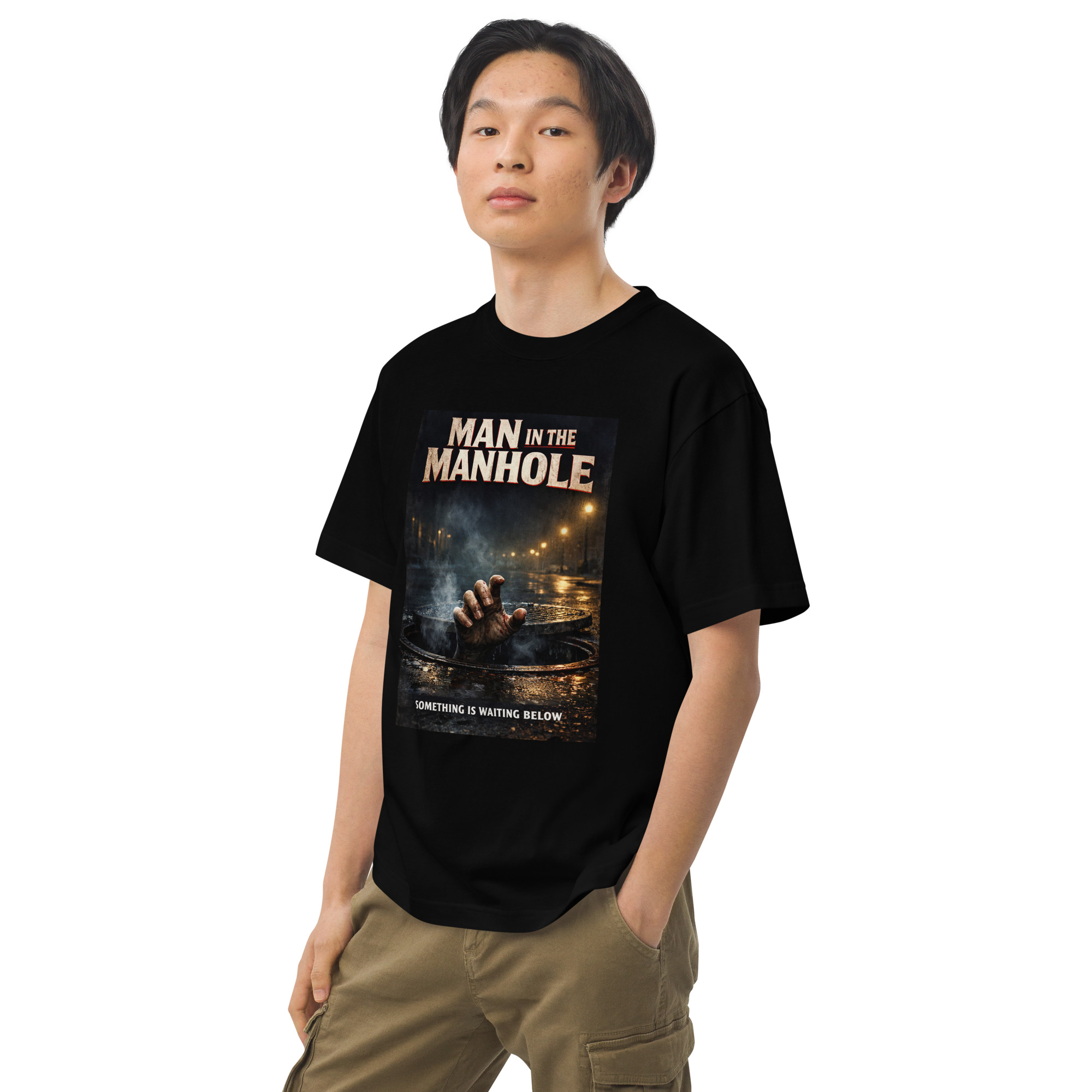 マン・イン・ザ・マンホール 架空ハリウッドTシャツ - Buzz Beaver